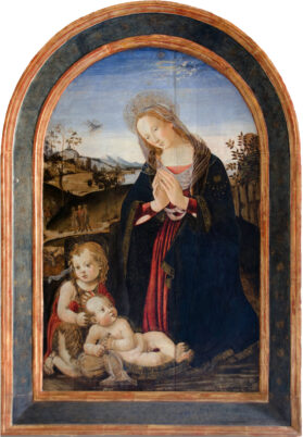 Maestro di Marradi, Madonna con bambino, olio su tavola, (metà del XV secolo), Pinacoteca di San Francesco Museo della Città di Acquapendente